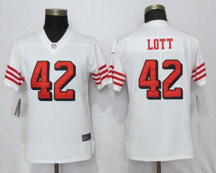Women Nike 49ers 42 Ronnie Lott White Color Rush Vapor Untouchable Limited Jersey,We sell and wholesale Women Nike 49ers 42 Ronnie Lott White Color Rush Vapor Untouchable Limited Jersey on line form chian!